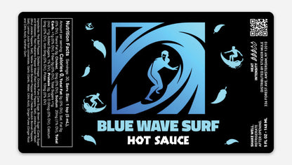 Blue wave surf hot sauce