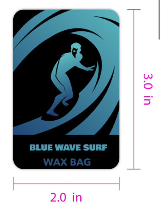 Blue wave surf Wax bag logo stickers.